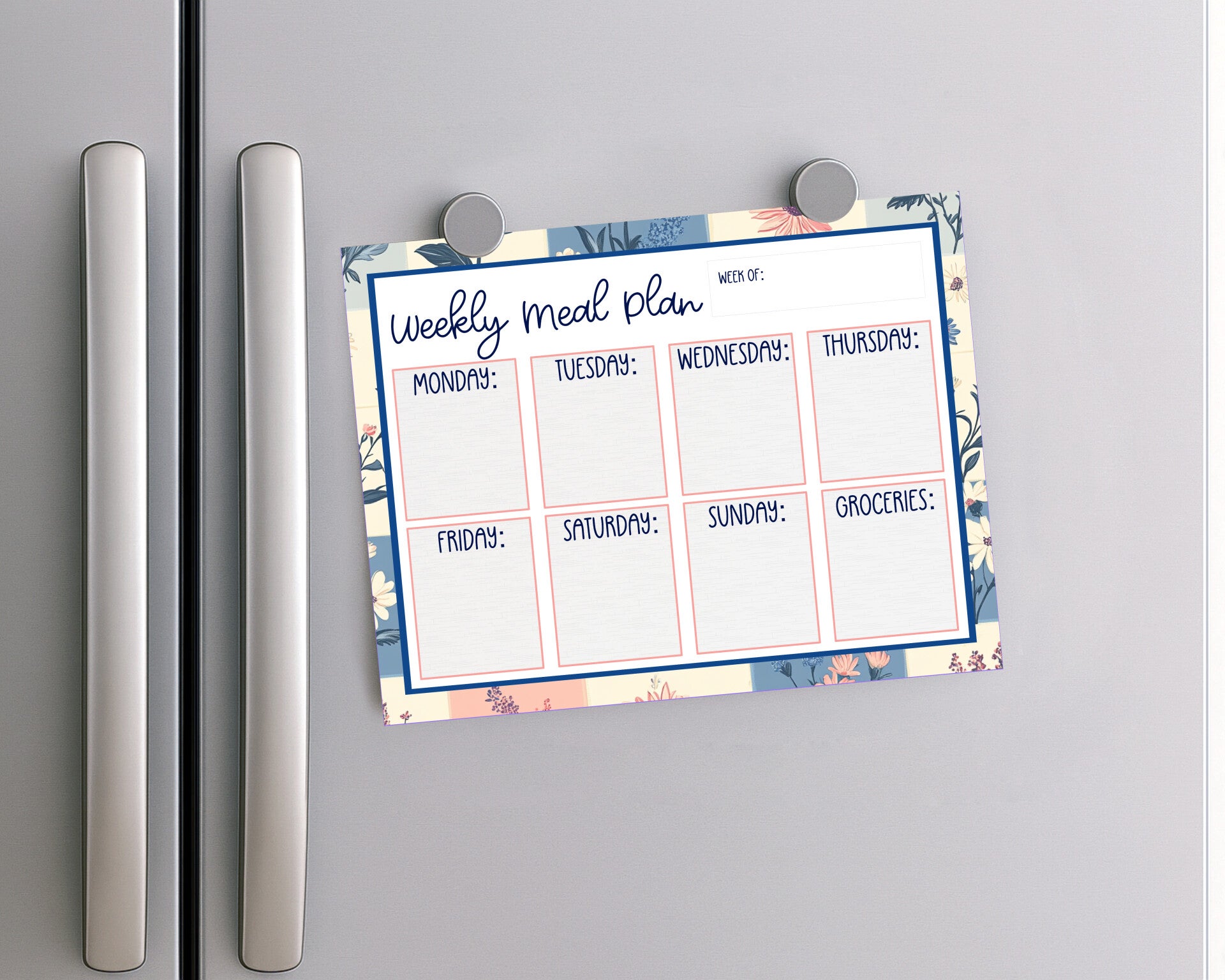 Gray Patchwork Weekly Dinner Menu Pad