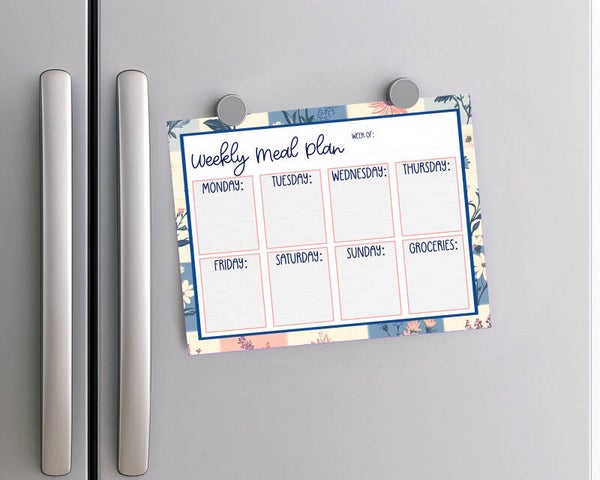 Gray Patchwork Weekly Dinner Menu Pad