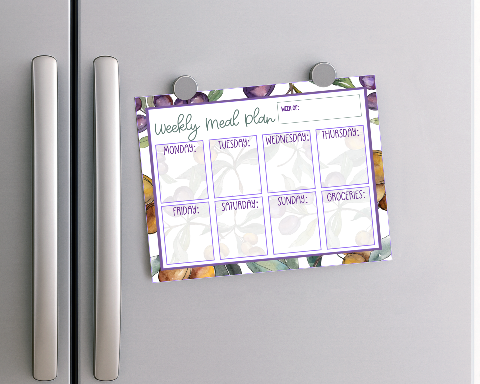 Olive Weekly Dinner Menu Pad