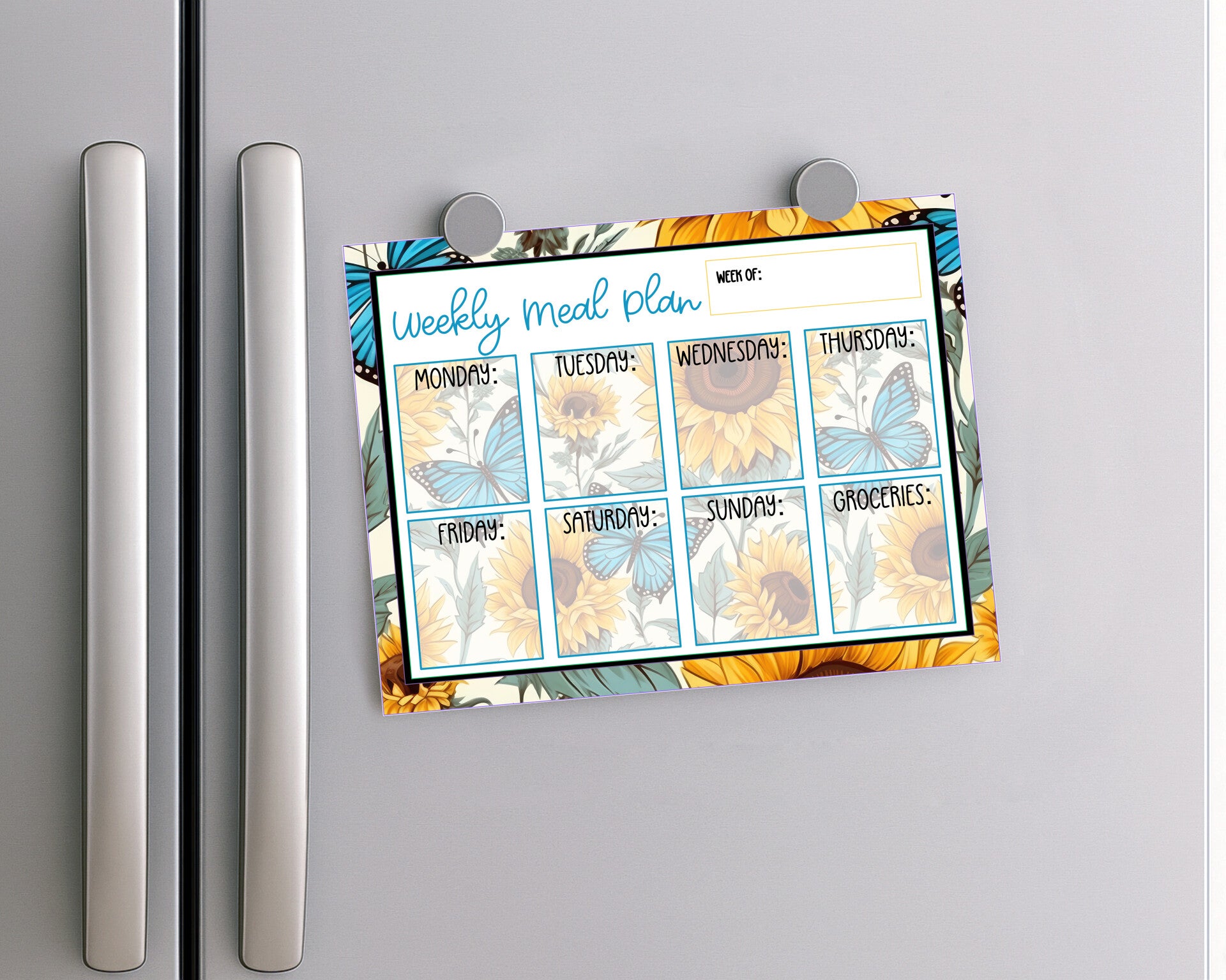 Sunflower Weekly Meal Plan Pad
