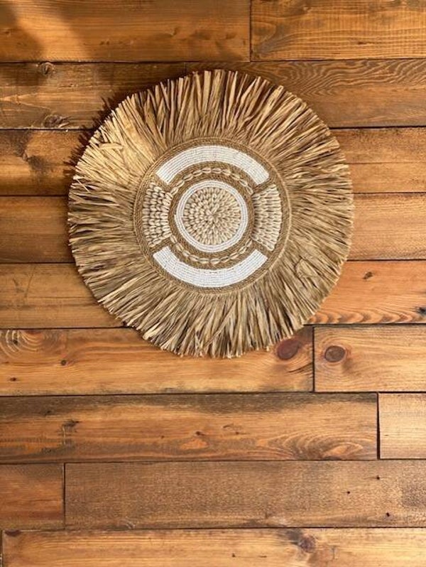 Wanddeco met zeegras