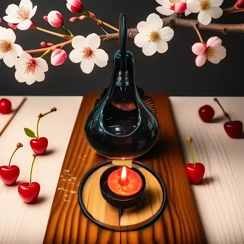 Pack de 1 coffret de 10 fondants parfumés + 1 brûle parfum céramique Larme noir