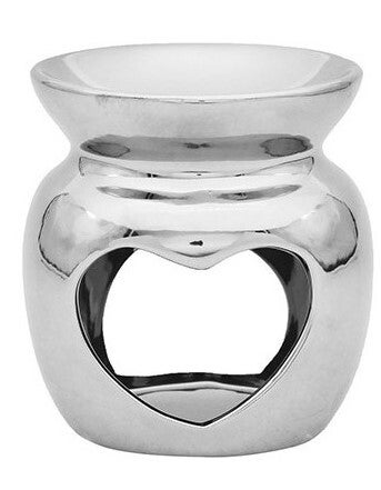 Pack de 1 coffret de 10 fondants parfumés + 1 brûle parfum céramique Boule cœur Argenté