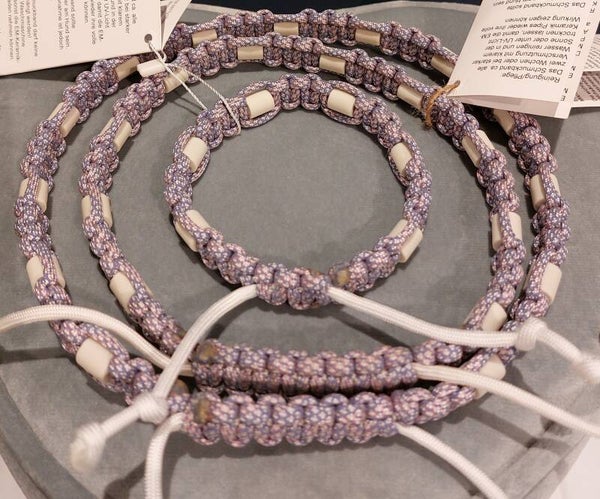 Pawcord halsband met EM-Kralen, Art Deco