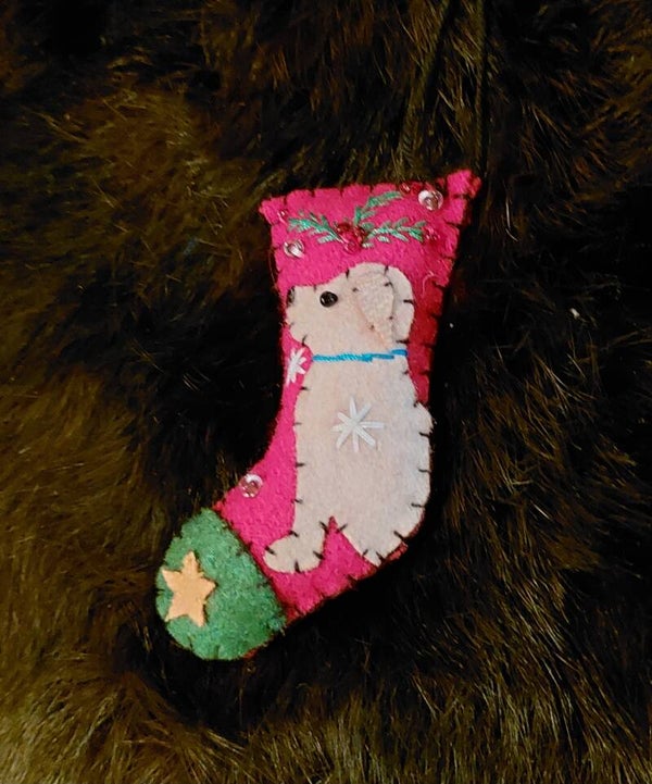 Leuke vilten kersthanger Sok