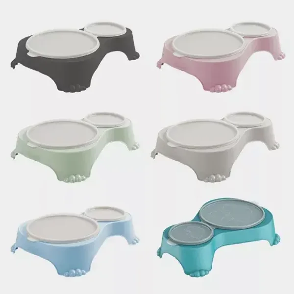 Dubbele voederbak met deksel