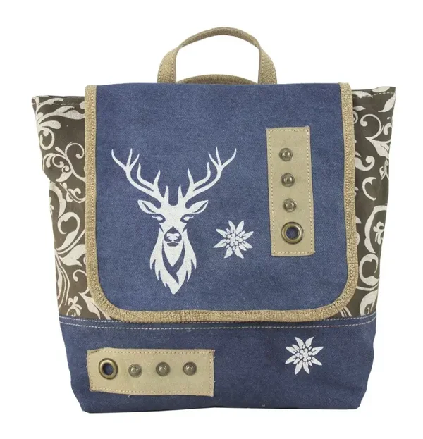 Backpack & shoulder bag made from recycled jeans/canvas