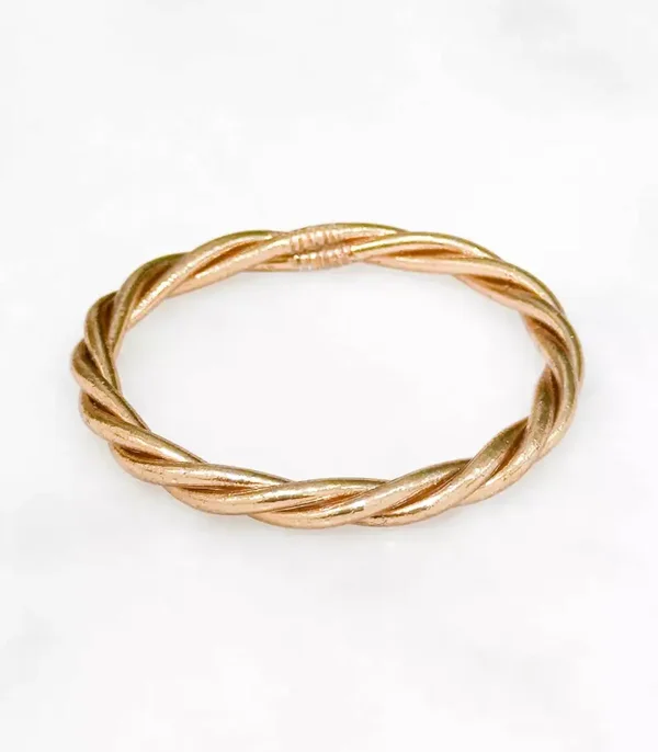 Certified Buddhist bracelet made in Thailand - Twisted model - CHAMPAGNE