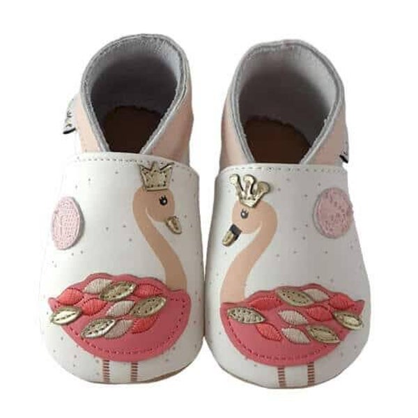 Zacht leren Baby/Kinderslofjes/schoentjes Flamingo
