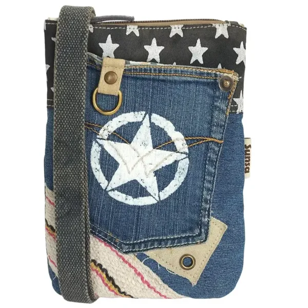 Sustainable bag made from recycled jeans & canvas, vintage, vegan