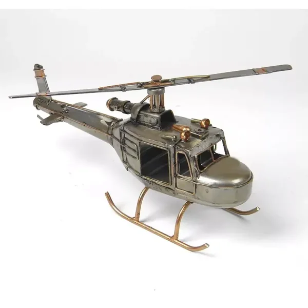 Retro Metal Helicopter Model 25cm