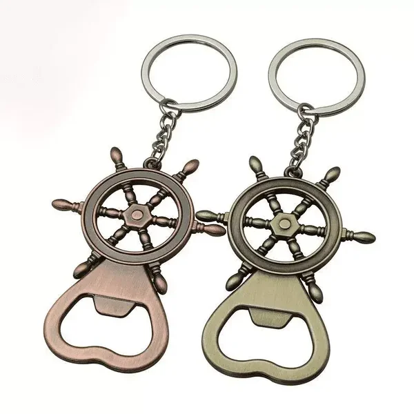 Ship Steering Wheel Keychain & Bottle Opener