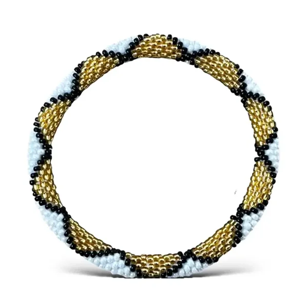 Nepalese zwart-witgouden armband