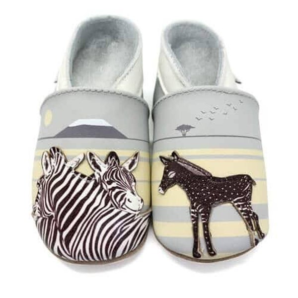 Zachte leren babyslofjes Zebras