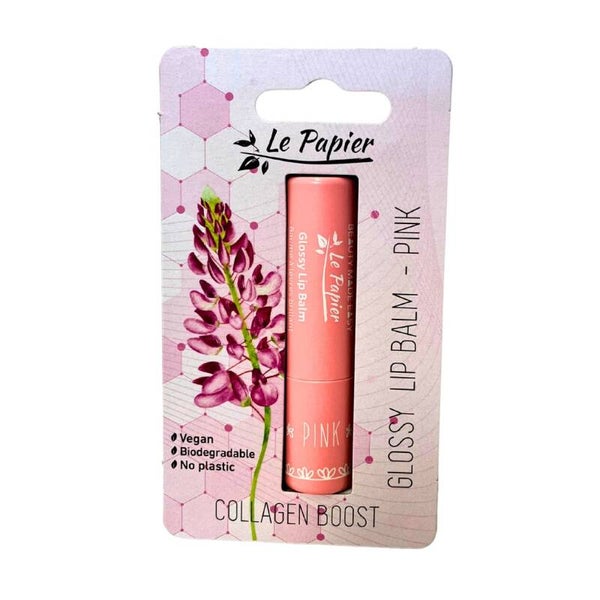 Glanzende lippenbalsem met collageen - roze