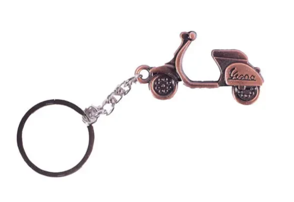 Metalen Sleutelhanger Bronzen Scooter