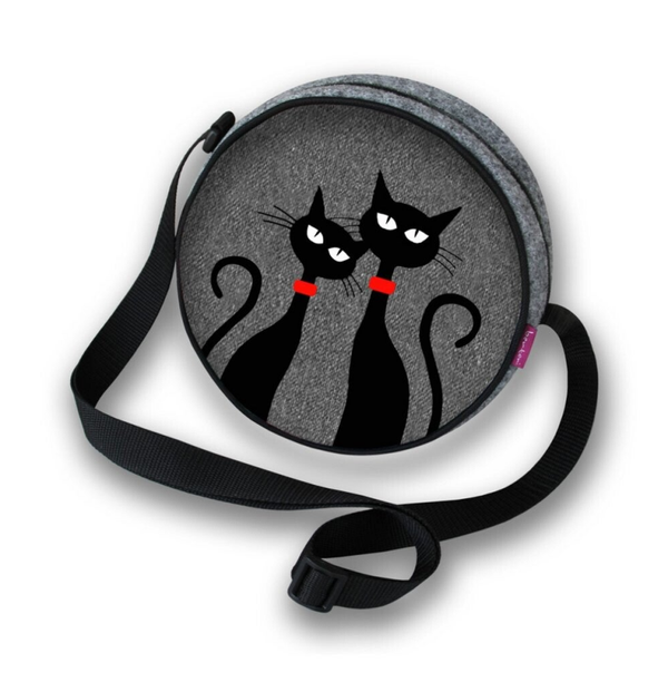 Black Cats - Crossbodytas van vilt