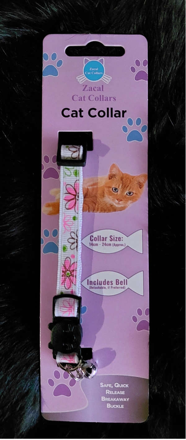 Katten halsband roze bloemen