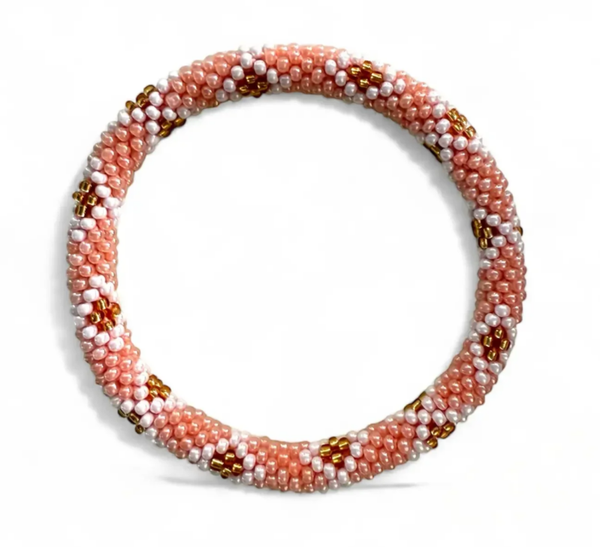 Nepalese armband met rosé en goud