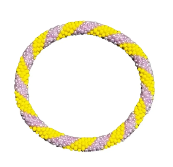 Gele lila Nepalese armband