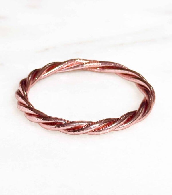 Certified Buddhist bracelet made in Thailand - Twisted model - Rose Gold
