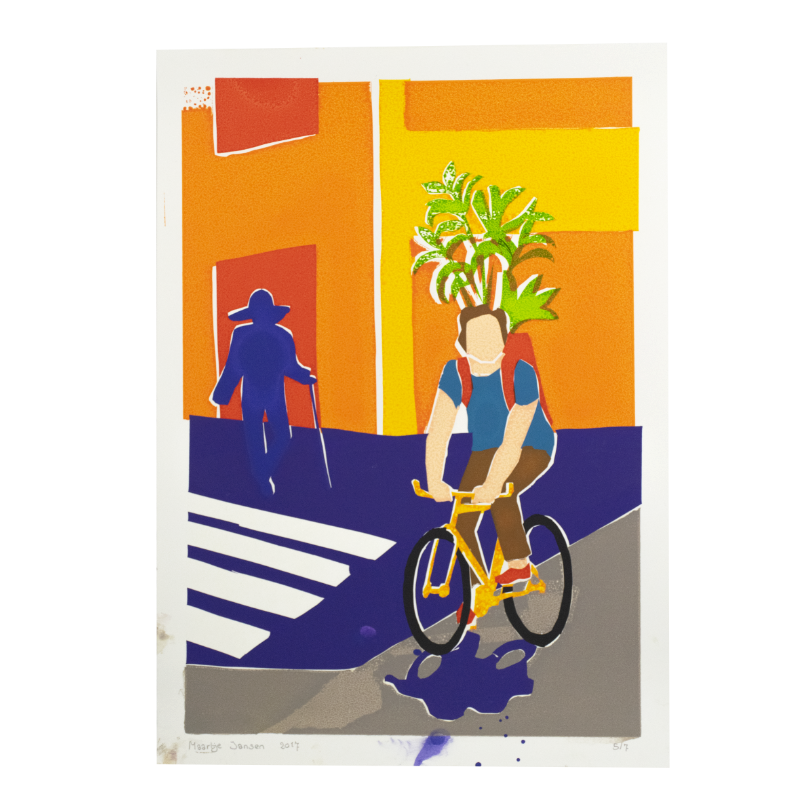 Fietsfiguur - zeefdruk