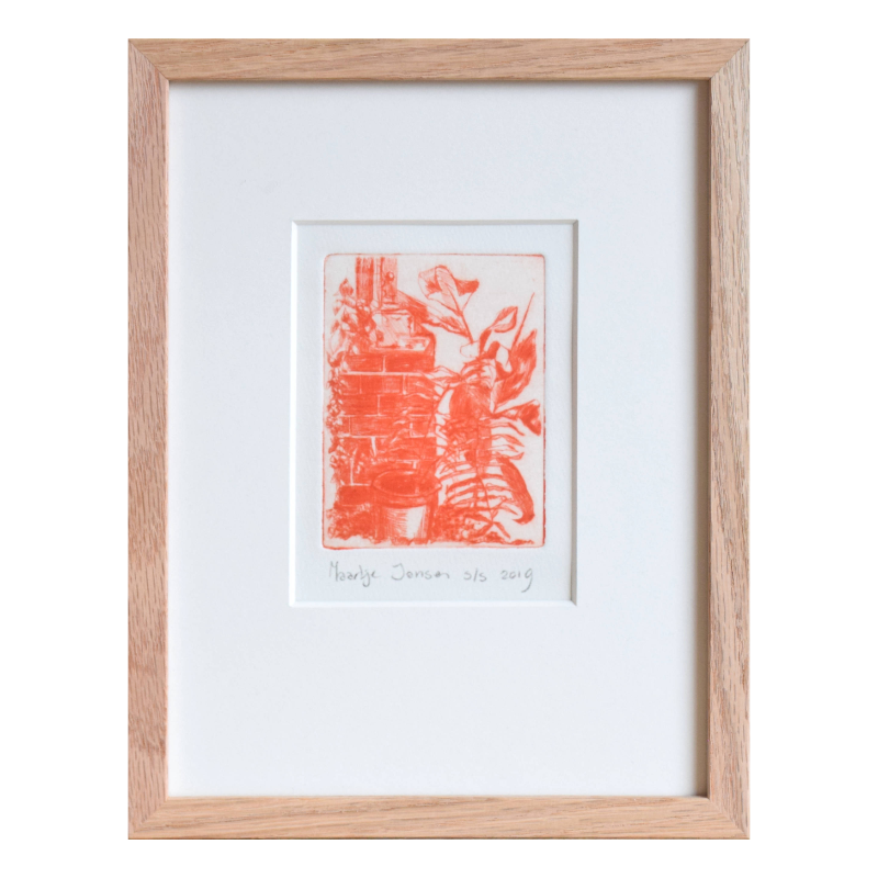 Groeiend kruid - droge naald druk