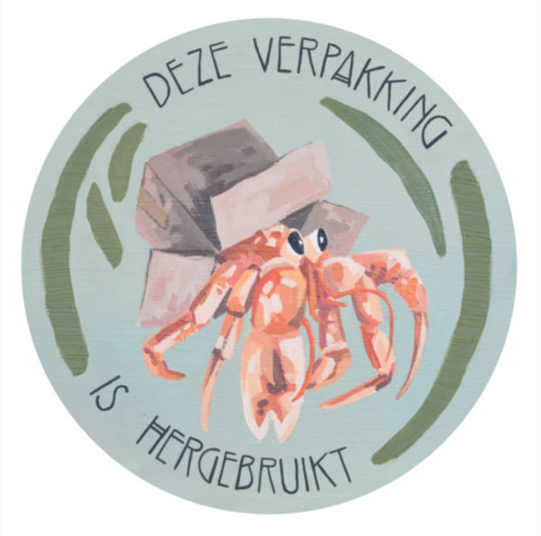 Deze verpakking is hergebruikt - stickers