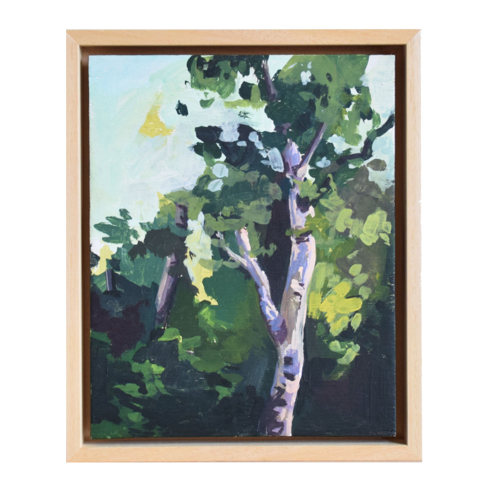 Wind in de berken - schilderij