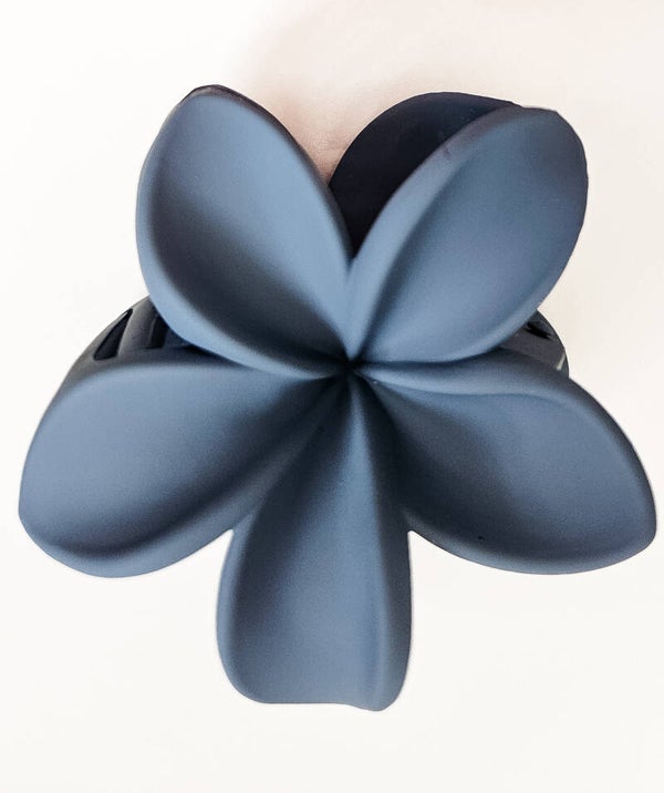Haarclip bloem - denim blauw