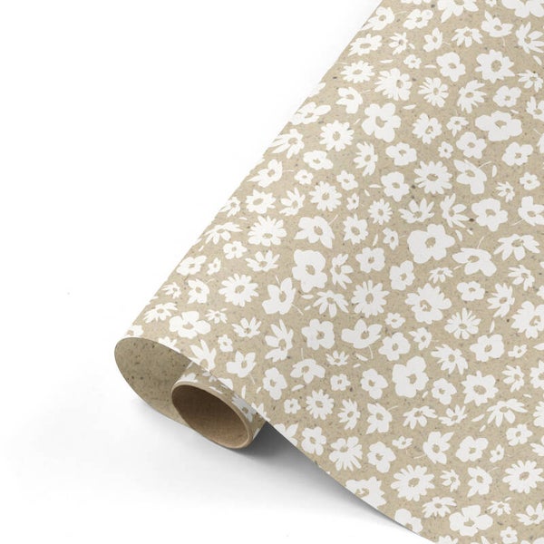 Kadopapier Millefleurs grasspaper/wit