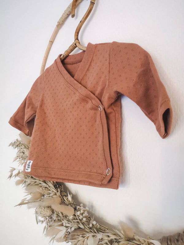 Overslag vestje - pointelle peach