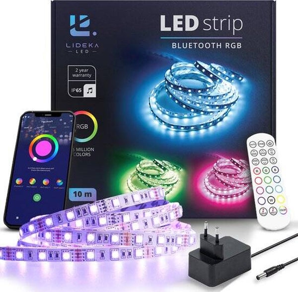 led lights Lideka - LED-Strip - 10 Meter (2x5) - RGB - Verlichting - met Afstandsbediening - Led Lights - Led Light Strip - Licht strip