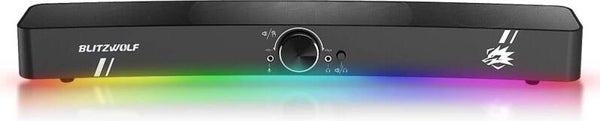 gaming speakers BlitzWolf® Gaming Speaker - Soundbar voor Laptop en PC - Computer Speakers - Hoogwaardig geluid - USB - LED RGB - Sterke Bas - Gaming Geluid Set-Up - Zwart
