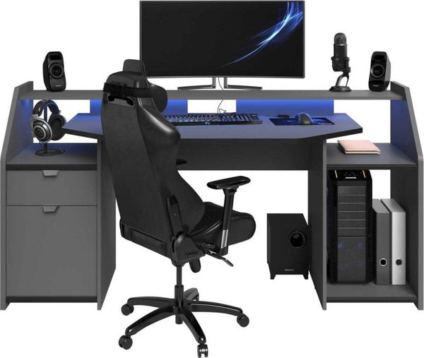 Parisot Bureau Gaming - 180 cm - Grijs