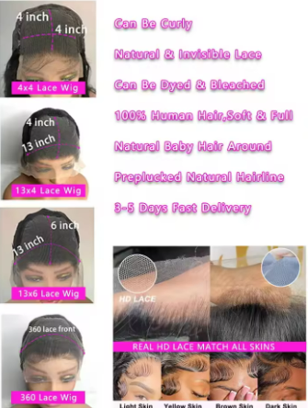 Perruque Lace Frontal 360 Naturelle pour Femme