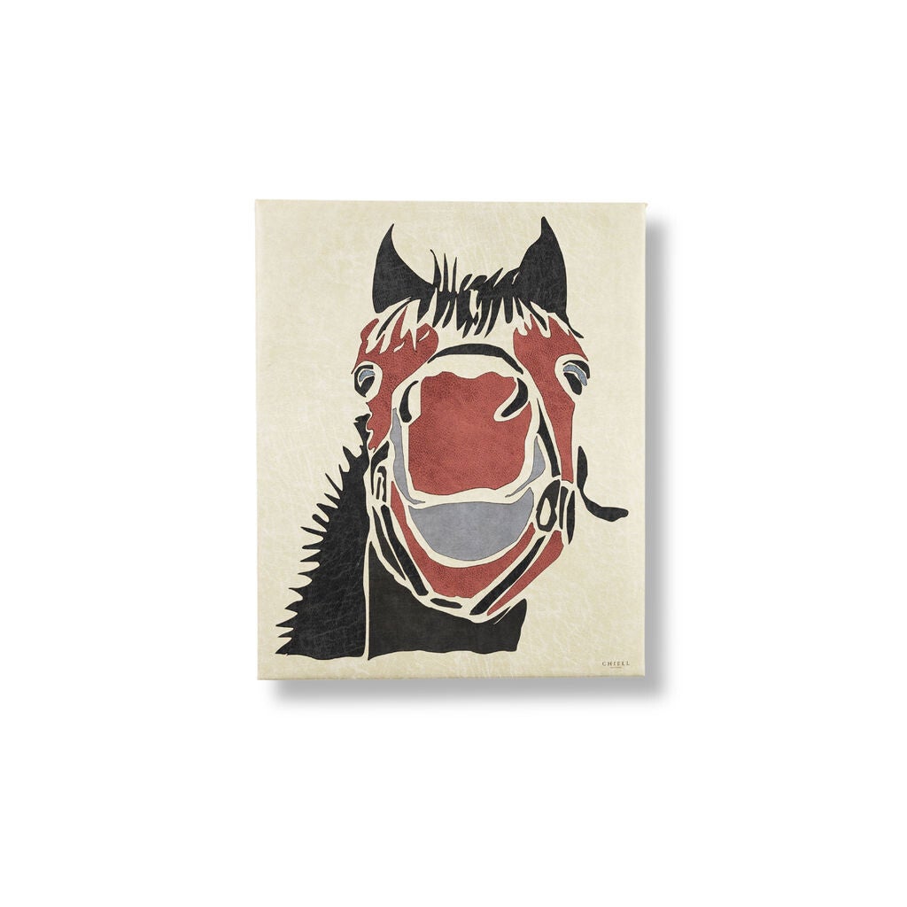 Chiell - leren schilderij ponyhoofd (40 x 50 cm)