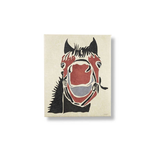 Chiell - leren schilderij ponyhoofd (40 x 50 cm)
