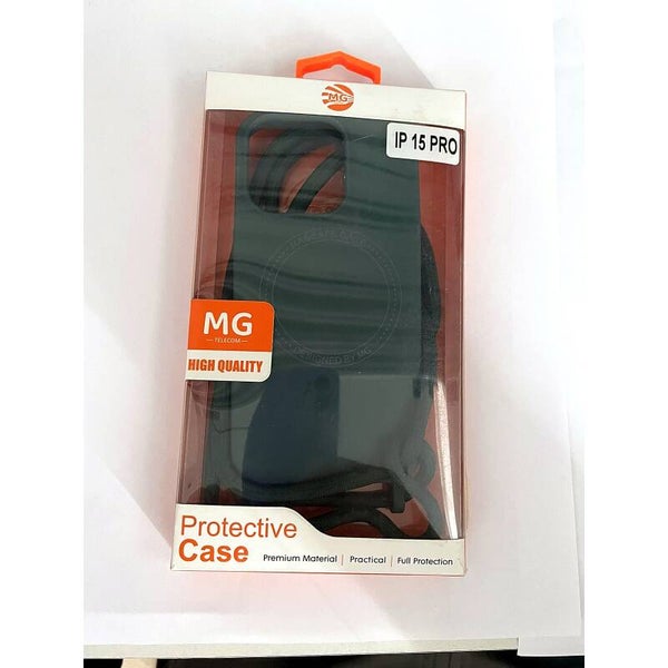 MG MagSafe Case met koord - iPhone 15 Pro (donkergroen)
