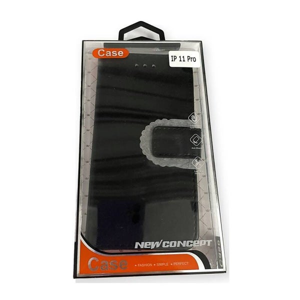 New Concept Bookcase - iPhone 11 Pro zwart
