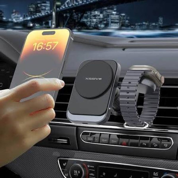 2 In 1 Magnetic Wireless Car Charger Holder