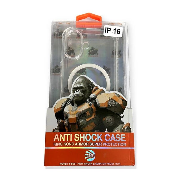Anti Shock Case King Kong Armor - iPhone 16 transparant