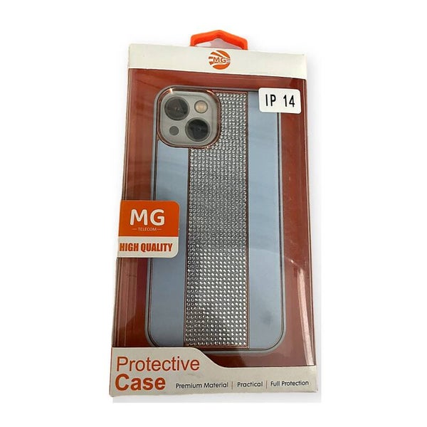 MG Strass Case - iPhone 14 lichtblauw