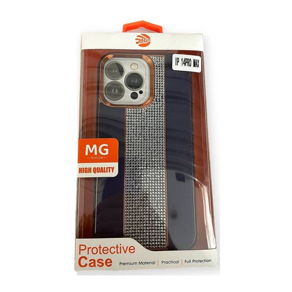 MG Strass Case - iPhone 14 Pro Max donkerblauw