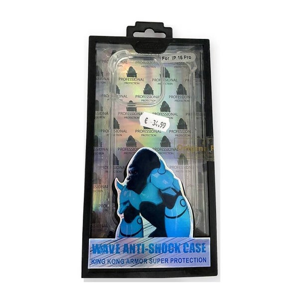 Wave Anti-Shock Case - iPhone 15 Pro transparant