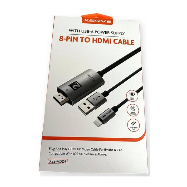 Xssive 8-pin (Lightning) naar HDMI kabel met USB-A voeding