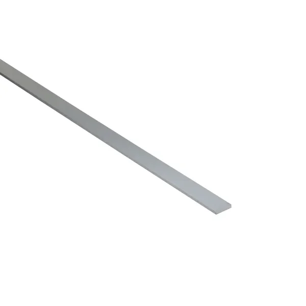 Profilo piatto in alluminio anodizzato argento opaco L2.5m L10xSp2xH2 mm