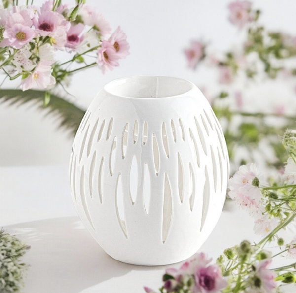 Brûle parfum Ovali blanc