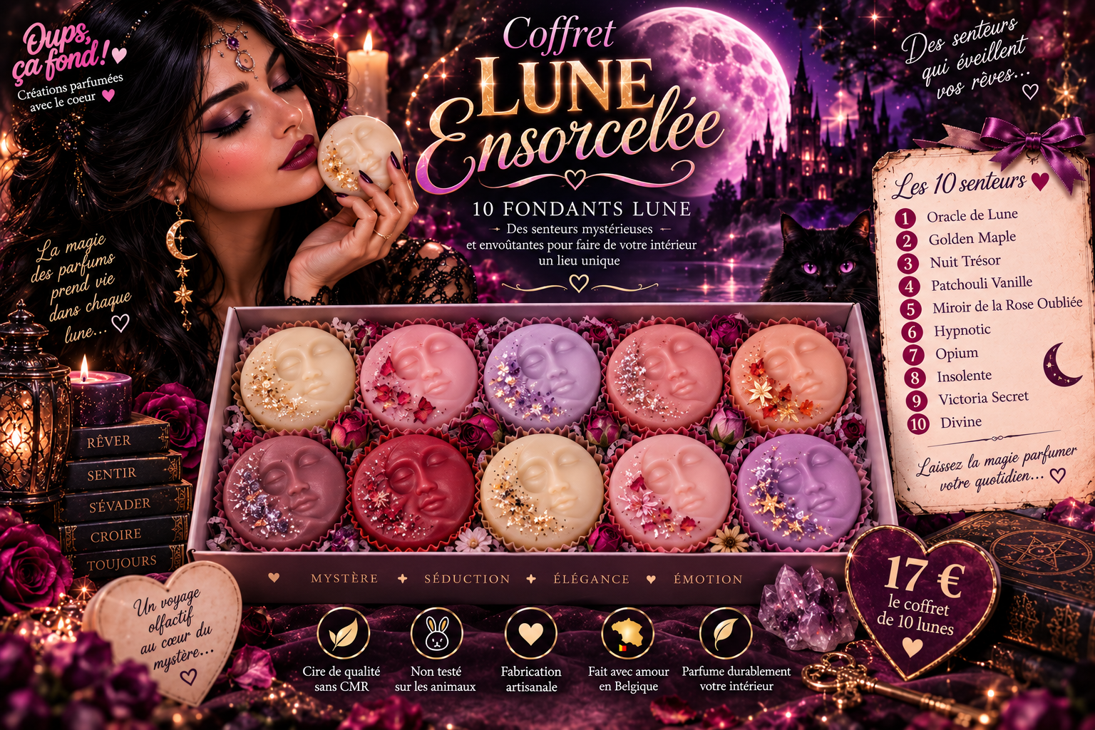 Coffret Lune ensorcelée - 10 fondants parfumés