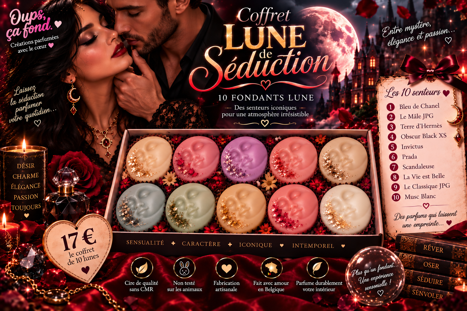 Coffret Lune de séduction - 10 fondants parfumés